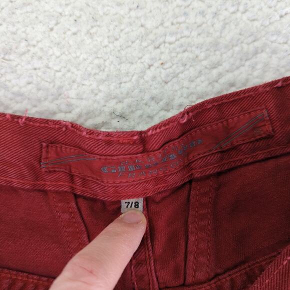 Marithe Francois‎ Girbaud High-rise Straight Leg Jeans Red Pants Women's 7/8 - Picture 8 of 9